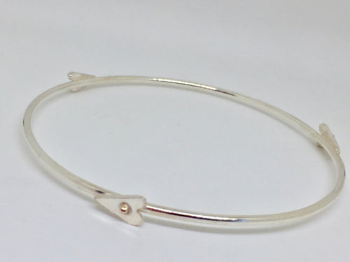 Love is...Sterling silver and gold bangle